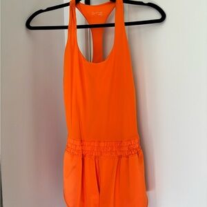 Bright Orange Sleeveless Romper